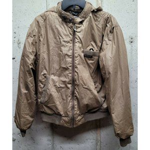 Vintage Members Only Zipper Long Sleeve Jacket Coat Size 40 Brown Puffer